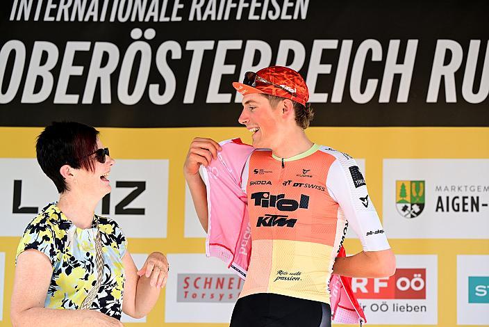 Im Roten Kornspitz Trikot des besten Österreichers Marco Schrettl (AUT, Tirol KTM Cycling Team) 3. Etappe Bad Schallerbach - Aigen - Schlägl, 15. Int. Raiffeisen OÖ-Radrundfahrt UCI Kat. 2.2