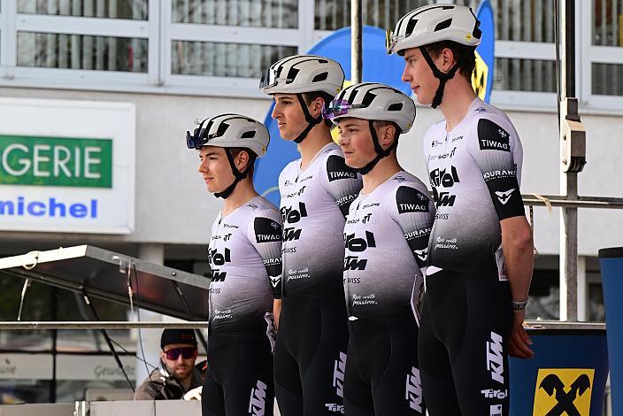 Tirol KTM Cycling Team, Nicolas Ginter (SUI, Tirol KTM Cycling Team), Felix Rützler (AUT, Tirol KTM Cycling Team), Zeno Levi Winter (GER, Tirol KTM Cycling Team), Jonas Holzknecht (AUT, Tirol KTM Cycling Team), tir 65. Rad Saison Eroeffnungsrennen Leonding