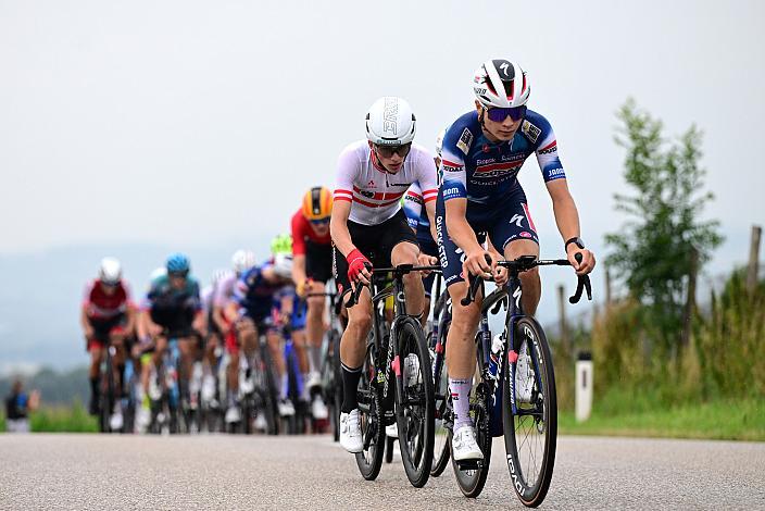 Das Peloton am Mistelbacherberg, Michael Hettegger (AUT, LRV Oberösterreich), 50. OÖ Junioren Rundfahrt, 1. Etappe Marchtrenk - Marchtrenk