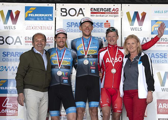 LM OOE Elite, Paul Resch (PrÃ¤sident LRV OberÃ¶sterreich), 2. Platz Stephan Rabitsch (AUT, Team Felbermayr Simplon Wels), LM Matthias Krizek (AUT, Team Felbermayr Simplon Wels), 3. Platz Gerd Fidler (AUT, ARBÃ– Freistadt), 58. Internationales Kirschbluetenrennen, Wels