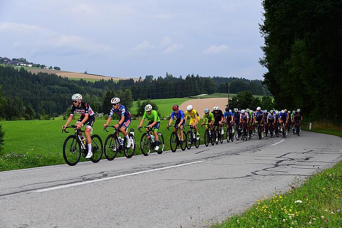 Im Gelben Trikot des Gesamtführenden Jasper Verbrugge (BEL, Acrog-Tormans), 50. OÖ Junioren Rundfahrt, 2. Etappe Sarleinsbach - Sarleinsbach