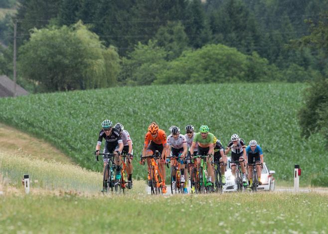Patrick Konrad (AUT, Bora - Hansgrohe) an der Spitze des Feldes Rad Staatsmeisterschaft, Elite Herren, Grein an der Donau