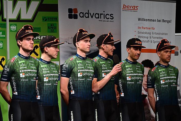 v.l.  Dominik Hödlmoser (AUT, Hrinkow Advarics), Riccardo Verza (ITA, Hrinkow Advarics), Paul Buschek (AUT, Hrinkow Advarics Cycleang Team), Edward Ravasi (ITA, Hrinkow Advarics), Giacomo Ballabio (ITA, Hrinkow Advarics)), Riccardo Zoidl (AUT, Hrinkow Advarics), Teampräsentation, Steyr, Team Hrinkow Advarics Cycleang, UCI Continental Team, 