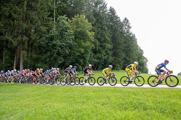 Im Gelben Trikot des Gesamtführenden Jasper Verbrugge (BEL, Acrog-Tormans), 50. OÖ Junioren Rundfahrt, 2. Etappe Sarleinsbach - Sarleinsbach