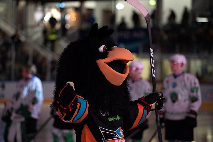 Das Steinbach Blackwings Linz Maskottchen Gonzo Junior, Steinbach Black Wings Linz vs HK SZ OLIMPIJA, bet-at-home ICE Hockey League