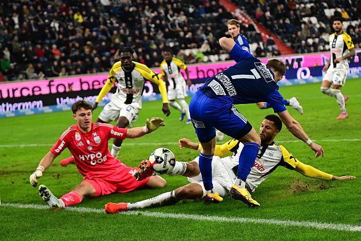 Tormann Lukas Jungwirth (LASK), Angelo Gattermayer (RZ Pellets WAC), Fussball LASK vs Wolfsberger AC , ÖFB Cup, 2025 - 2026