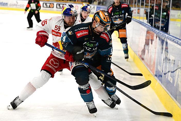 Emilio Romig (Steinbach Black Wings Linz), Lukas Schreier (EC Red Bull Salzburg) Steinbach Black Wings Linz vs EC Red Bull Salzburg, Linz AG Eisarena 
