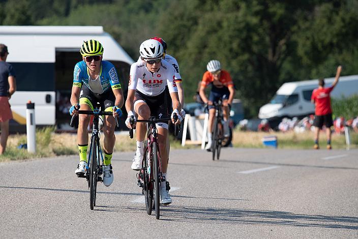 Cederic Abt (GER, Team Deutschland), Kenay De Moyer (BEL, Acrog-Tormans BC), Leo Gullickson (USA, LUX/Sideshow p/b Specialized) 46. Int. Keine Sorgen,  Junioren Rundfahrt UCI Kat. MJ 2.1, 1. Etappe Haid/Ansfelden - Marchtrenk
