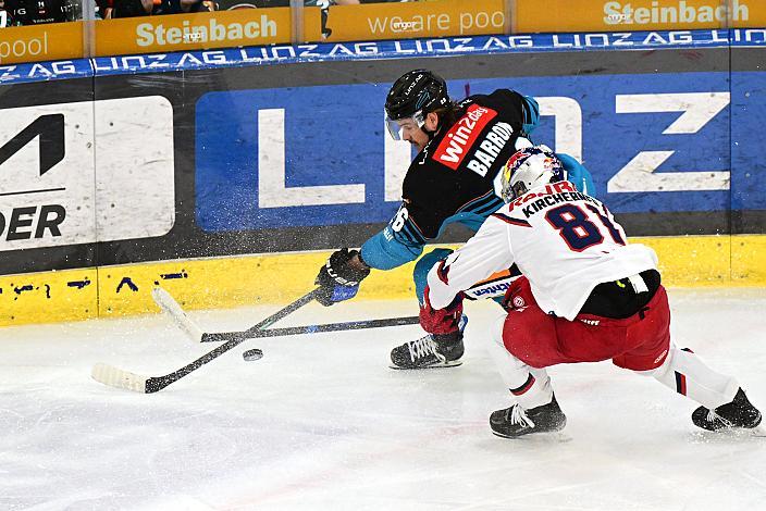 Travis Barron (Steinbach Black Wings Linz), Maximilian Kirchebner (EC Red Bull Salzburg, 8. Runde ICE, Steinbach Black Wings Linz vs EC Red Bull Salzburg, Linz AG Eisarena 