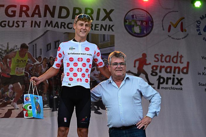 Im Bergtrikot Tobias Gren (DEN, Team Kvickly Odder Junior), 50. OÖ Junioren Rundfahrt, 1. Etappe Marchtrenk - Marchtrenk