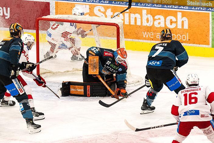 Tormann Rasmus Tirronen (Steinbach Black Wings Linz) Steinbach Black Wings Linz vs EC KAC, Linz AG Eisarena 