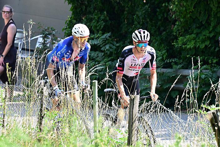 v.l. Felix Grossschartner (AUT, UAE Team Emirates - XRG), Sieger Michael Gogl (AUT, Alpecin - Premier Tech)
