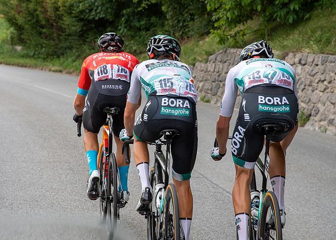 v.l. Marco Haller (AUT, Bahrain - Victorious), Patrick Konrad (AUT, Bora - Hansgrohe), Patrick Gamper (AUT, Bora - Hansgrohe) Elite Herren, Österreichische Meisterschaft Strassenrennen, Kufstein, Tirol 