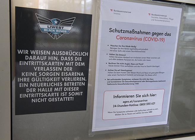 Coronavirus Eishockey,  4. Viertelfinale EHC Liwest Black Wings Linz vs EC KAC