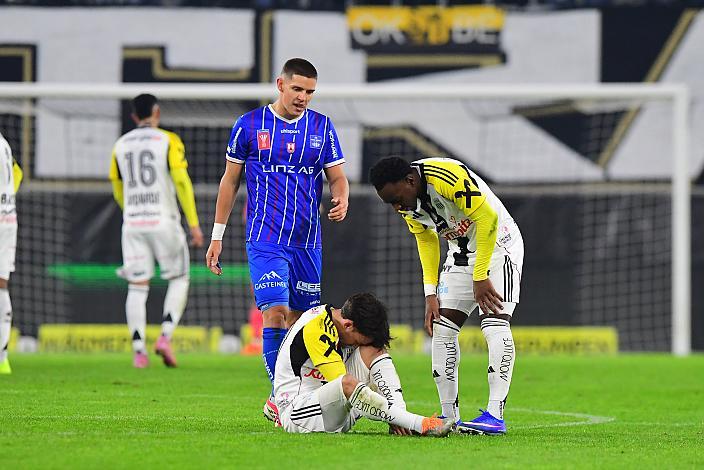 Sascha Horvath (LASK Linz), George Bello (LASK), Martin Moormann (FC Blau-Weiß Linz), Fussball LASK vs Blau Weiss Linz , Uniqua Cup 2025 - 2026