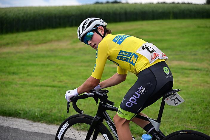 Im Gelben Trikot der Kids Tour Georg Wartlsteiner (AUT, LRV Tirol / OOE), Rad 2 Etappe Sportland NOE Kids Tour