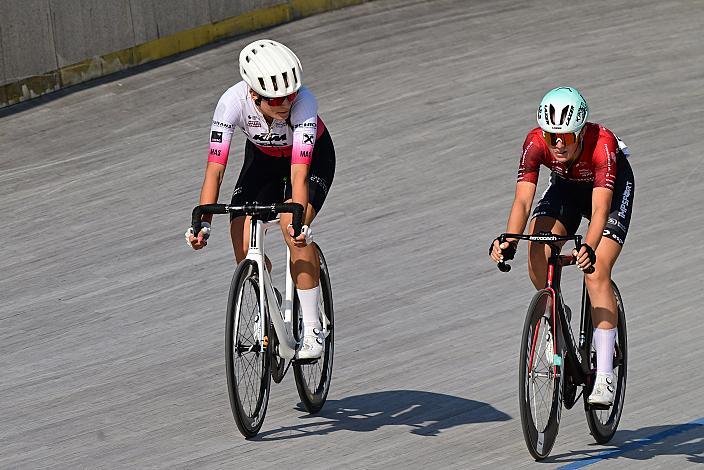 Tabea Huys (AUT, Tirol Woman Cycling), Leila Gschwendtner (AUT, Smurfit Westrock Cycling Team), Damen U23, Bahn Staatsmeisterschaft Punkterennen