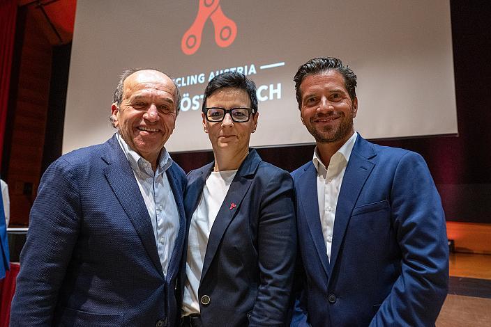 Paul Resch (Präsident LRV Oberösterreich), Mag. Michaela Nussbaumer, Mario Rossmann  Präsident (Cycling Oberösterreich, LRV Oberösterreich),  LRV Oberösterreich Generalversammlung