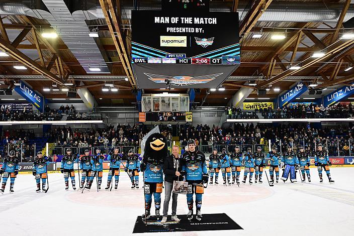 Patrick Söllinger (Steinbach Black Wings Linz) Spieler des Abends 26. Runde ICE, Steinbach Black Wings Linz vs HCInnsbruck, Linz AG Eisarena 