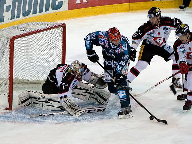 Matthias Iberer, Linz, vor Sasu Hovi, Znaim, EHC Liwest Black Wings Linz vs HC Orli Znojmo