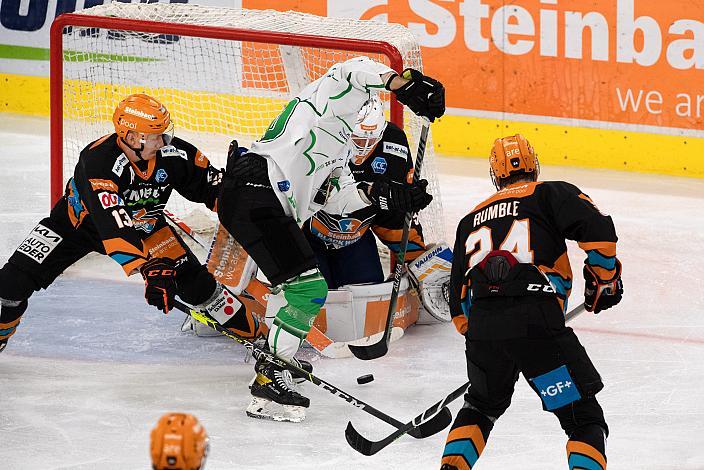 Gerd Kragl (Steinbach Black Wings Linz), Gregor Koblar (HK SZ Olimpija), Tormann Jared Coreau (Steinbach Black Wings Linz) Steinbach Black Wings Linz vs HK SZ OLIMPIJA, bet-at-home ICE Hockey League