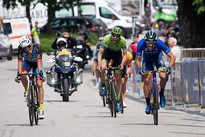 Zielsprint in Oberneukirchen Riccardo Zoidl (AUT, Team Felbermayr Simplon Wels), Jonas Rapp (GER, Hrinkow Advarics Cycleang), Etappensieger Michal Schlegel (CZE, Team Elkov Kasper) 2. Etappe Eferding - Oberneukirchen, Int. Raiffeisen Oberösterreich Rundfahrt UCI Kat. 2.2
