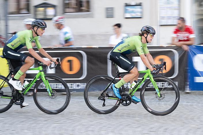 4. Platz Edward Ravasi (ITA, Hrinkow Advarics), 2. Platz Marvin Hammerschmid (AUT, Hrinkow Advarics), 25. Int. ASVÖ - HRINKOW City Kriterium Steyr, MTB-Nachwuchs vom Laufrad bis U17, ÖRV, Radsport, Mountainbike ELITE Rennrad