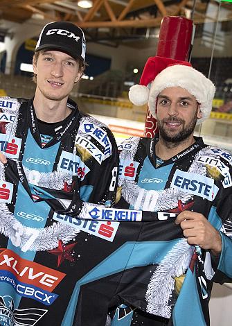 Laurens Ober (EHC Liwest Black Wings Linz), Dragan Umicevic (EHC Liwest Black Wings Linz) Weihnachtstrikot Trikot