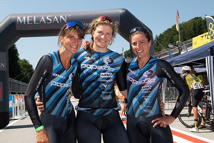 Barbara Mayer (AUT, RC ARBÖ SK Voest), Sophie Schober (AUT, RC ARBÖ SK Voest), Anna Katharina Bachmann (AUT, RC ARBÖ SK Voest), MYGYM Master Race am Salzburg Ring, Zeitfahren, ÖRV RadLiga, Radsport, Radliga, ÖRV, Damen Elite, 