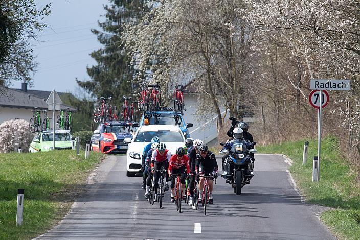 Ausreisser mit Martin Messner (AUT, WSA KTM Graz pb Leomo), Matthias Reutimann (SUI, Team Vorarlberg),  Felix Engelhardt (GER, Tirol KTM Cycling Team), Florian Kierner (Team Felbermayr Simplon Wels), Herren Elite, U23, Radliga, 60. Raika Kirschbluetenrennen, Wels, Oberösterreich