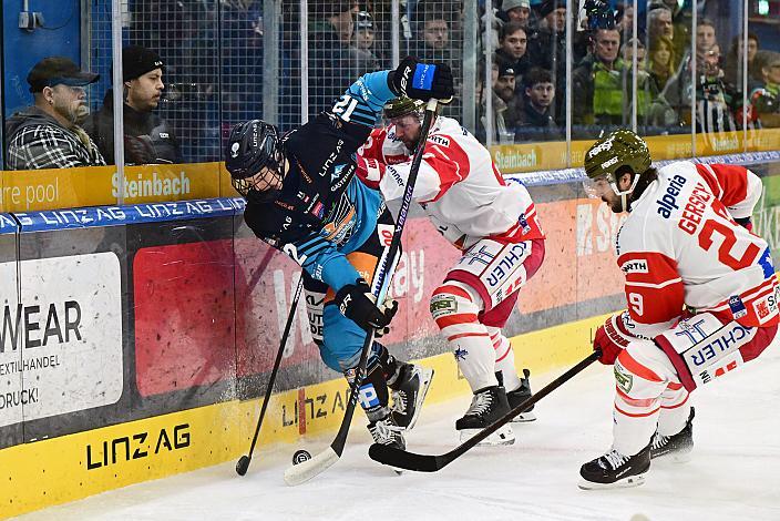 Jonathan Oschgan (Steinbach Black Wings Linz), Shane Gersich (HCB Suedtirol Alperia), 23. Runde ICE, Steinbach Black Wings Linz vs HCB Suedtirol Alperia, Linz AG Eisarena 