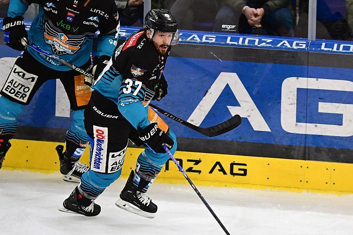 Andreas Kristler (Steinbach Black Wings Linz) Spiel 2 Pre-Playoffs,  ICE, Steinbach Black Wings Linz vs EC iDM Wärmepumpen VSV, Linz AG Eisarena 
