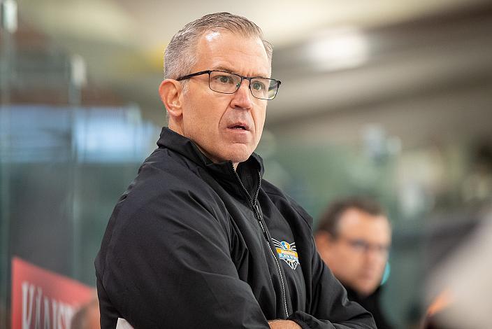 Head Coach Dan Ceman (Steinbach Black Wings 1992) Steinbach Black Wings Linz vs EC Bad Nauheim, Testspiel, Eishockey, Bet at Home ICE Hockey League