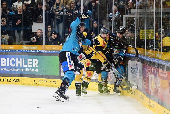 Brian Lebler (Steinbach Black Wings Linz), Graham Knott (Steinbach Black Wings Linz), 19. Runde ICE, Steinbach Black Wings Linz vs HC Pustertal Wölfe, Linz AG Eisarena 