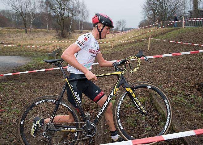 07.01.2018, St. Pölten, AUT, Rad Querfeldein Staatsmeisterschaft Elite Herren, 2018, St. Pölten, Niederösterreich, im Bild Moran Vermeulen (AUT, Tirol Cycling Team) //  during cycling cross championship, St. Pölten, Niederöstereic