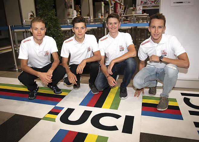 v.l. Benjamin Brkic, Mario Gamper, Felix Gall, Marcel Neuhauser alle AUT. Strassenrennen Team U23 