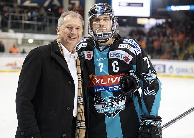Spieler des Abends Brian Lebler (EHC Liwest Black Wings Linz) Spiel 4, EHC Liwest Black Wings Linz - Graz 99ers, Play Offs, Viertelfinale