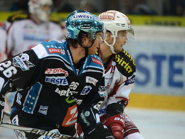Rob Hisey, Linz und Raphael Herburger, KAC, EHC Liwest Black Wings Linz vs EC KAC