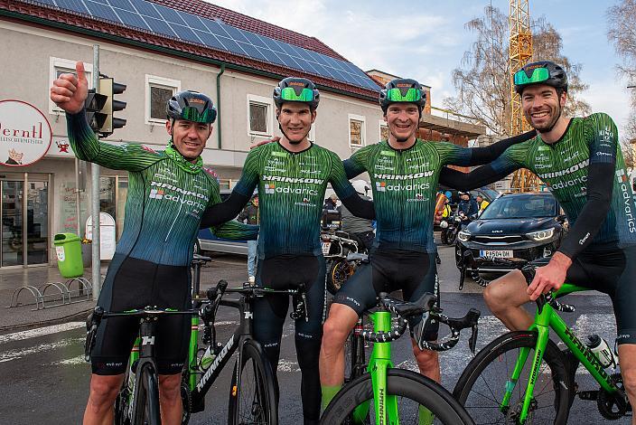 Riccardo Verza (ITA, Hrinkow Advarics), Edward Ravasi (ITA, Hrinkow Advarics), Sieger Jaka Primozic (SLO, Hrinkow Advarics), Jonas Rapp (GER, Hrinkow Advarics)  63. Saison Eroeffnung Leonding Herren, Road Cyling League Austria