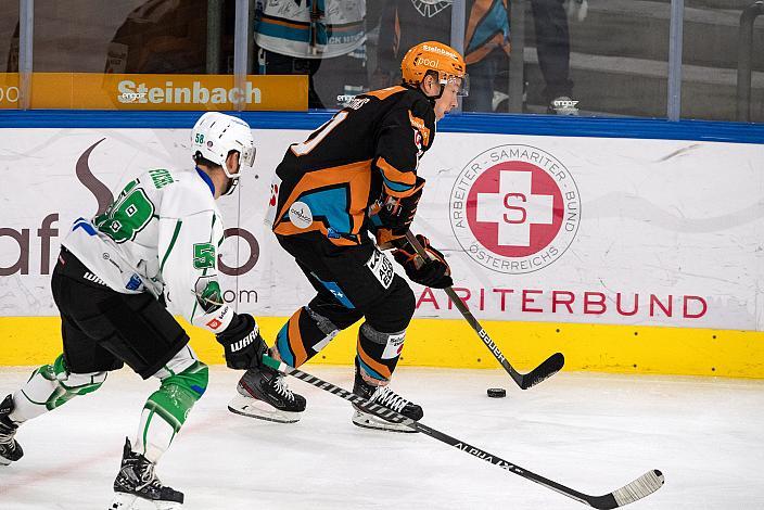 Andris Dzerins (Steinbach Black Wings Linz), Sebastien Piche (HK SZ Olimpija) Steinbach Black Wings Linz vs HK SZ OLIMPIJA, bet-at-home ICE Hockey League
