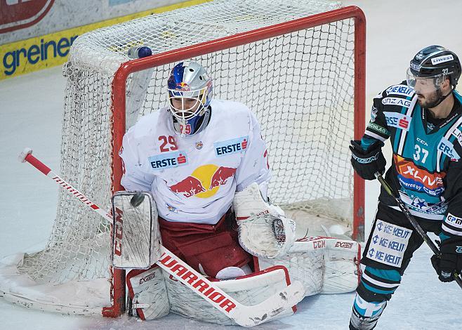Tormann Bernhard Starkbaum (EC Red Bull Salzburg), Andreas Kristler (EHC Liwest Black Wings Linz)  EHC Liwest Black Wings Linz vs EC Red Bull  Salzburg 6. Semifinale