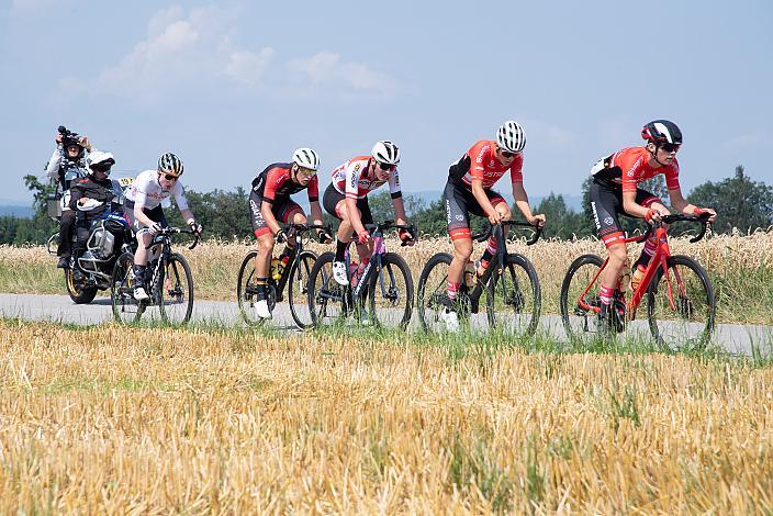 Die Angreifer mit Henry Neff (USA, LUX/CTS p/b Specialized) im Weissen Trikot des Besten, Jakob Purtscheller (AUT, Team Oberösterreich), Nachwuchsfahreres, Bad Wimsbach - Strass im Attergau, Int. "Keine Sorgen" Junioren Rundfahrt UCI Kat. 2.1 MJ