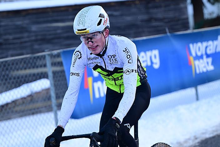 Podest Junioren. Sieger Michael Hettegger (AUT, Velo Crew PopaFlo),  Rad Cyclo Cross, ÖSTM/ÖM Querfeldein, Ciclo Cross, Cycling Austria, Bludenz, VBG