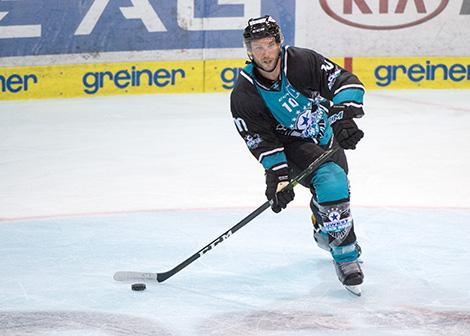 Marc-Andre Dorion (EHC Liwest Black Wings Linz)  EHC Liwest Black Wings Linz  vs Straubing Tigers
