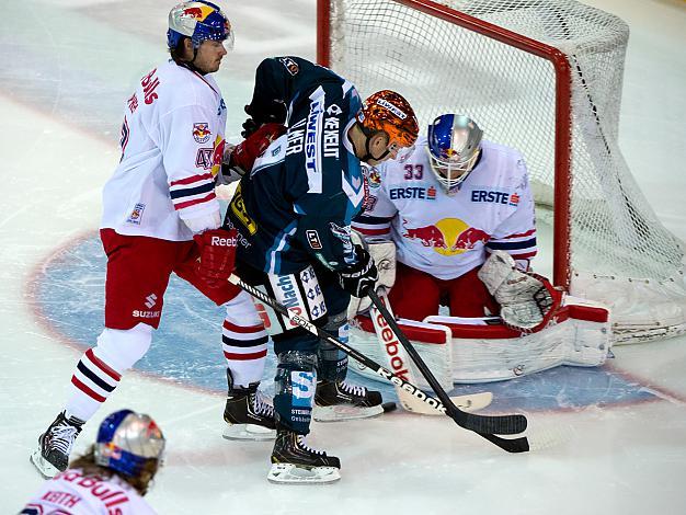 Jason Ulmer, Linz und Luka Gracnar, Salzburg, EHC Liwest Black Wings Linz vs EC Red Bull Salzburg