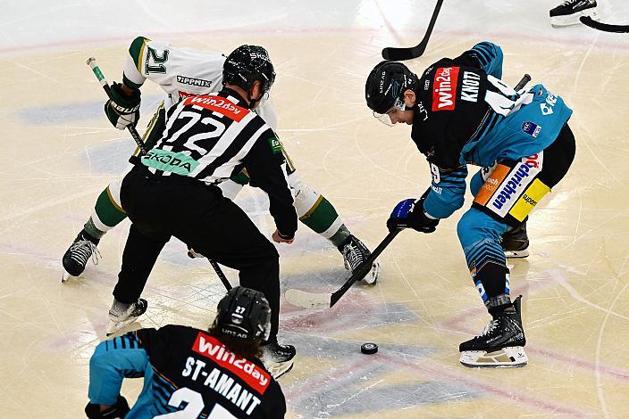 Tyler Coulter (FTC-Telekom), Graham Knott (Steinbach Black Wings Linz), 17. Runde ICE, Steinbach Black Wings Linz vs Team Ferencvarosi Torna Club FTC-Telekom (HUN), Linz AG Eisarena 