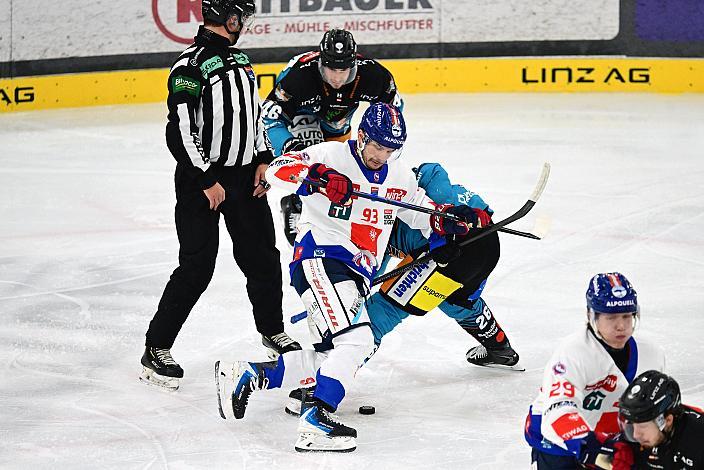 Troy Lajeunesse (HC TIWAG Innsbruck - Die Haie), Travis Barron (Steinbach Black Wings Linz) 33. Runde ICE, Steinbach Black Wings Linz vs HC Innsbruck, Linz AG Eisarena 