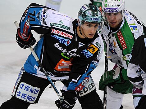 Daniel Oberkofler, Linz und Ales Music, Laibach, EHC Liwest Black Wings Linz vs. HDD Tilia Olimpija Ljubljana 