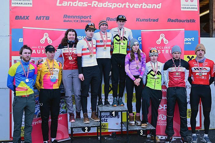 Medaillengewinner, Rad Cyclo Cross, ÖSTM/ÖM Querfeldein, Ciclo Cross, Cycling Austria, Bludenz, VBG