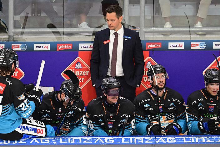 Head Coach Philipp Lukas (Steinbach Black Wings Linz) 5. Runde ICE, Steinbach Black Wings Linz vs EC VSV , Linz AG Eisarena 